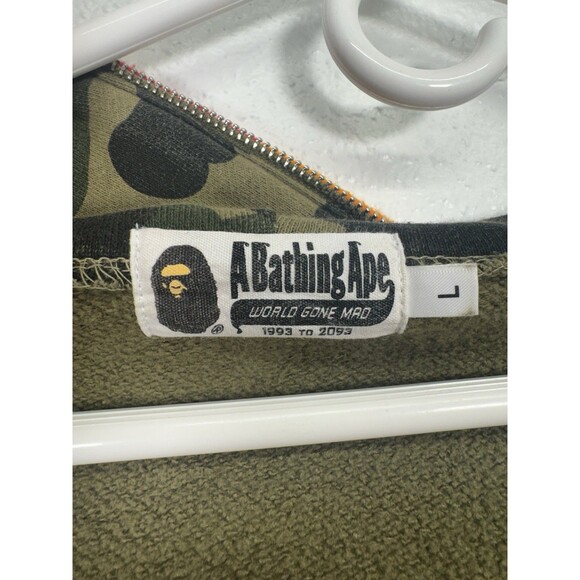 BAPE 1st Green Camo Tiger Full Zip Hoodie Sweater Size Large - Picture 15 of 16